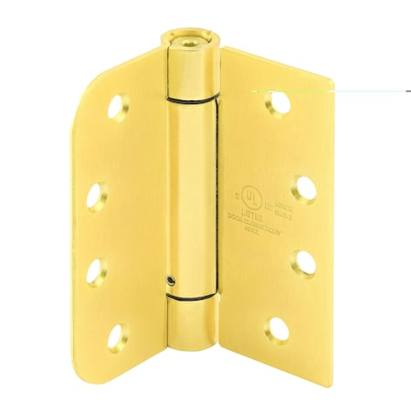 Prime-Line Door Hinge Commercial UL Adjust Self-Close, 4 in. w/ Square & 5/8 in. Corners, Satin Brass 3 Pack U 1159363